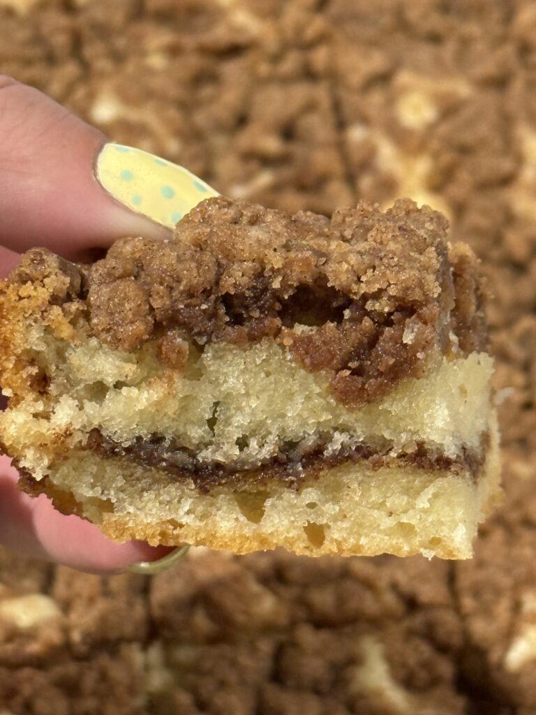 Cinnamon brown sugar coffee cake (cross section to show the layers!)